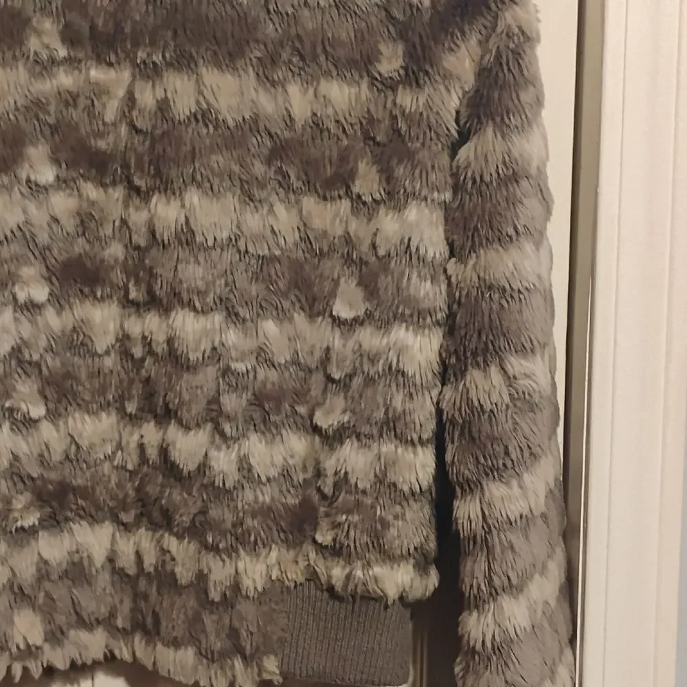 Cherokee Kids Faux Fur Jacket - Brown and Gray